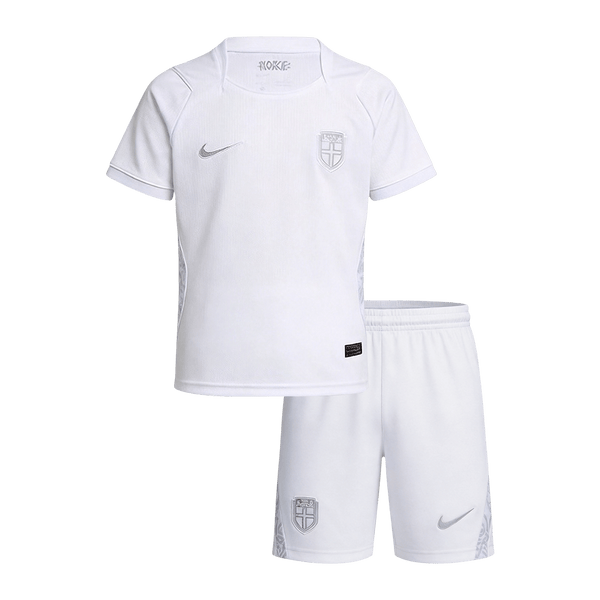 Kids Norway Third Soccer Jersey Kit (Jersey+Shorts)  World Cup 2026 White - white front view - SmartJerseys
