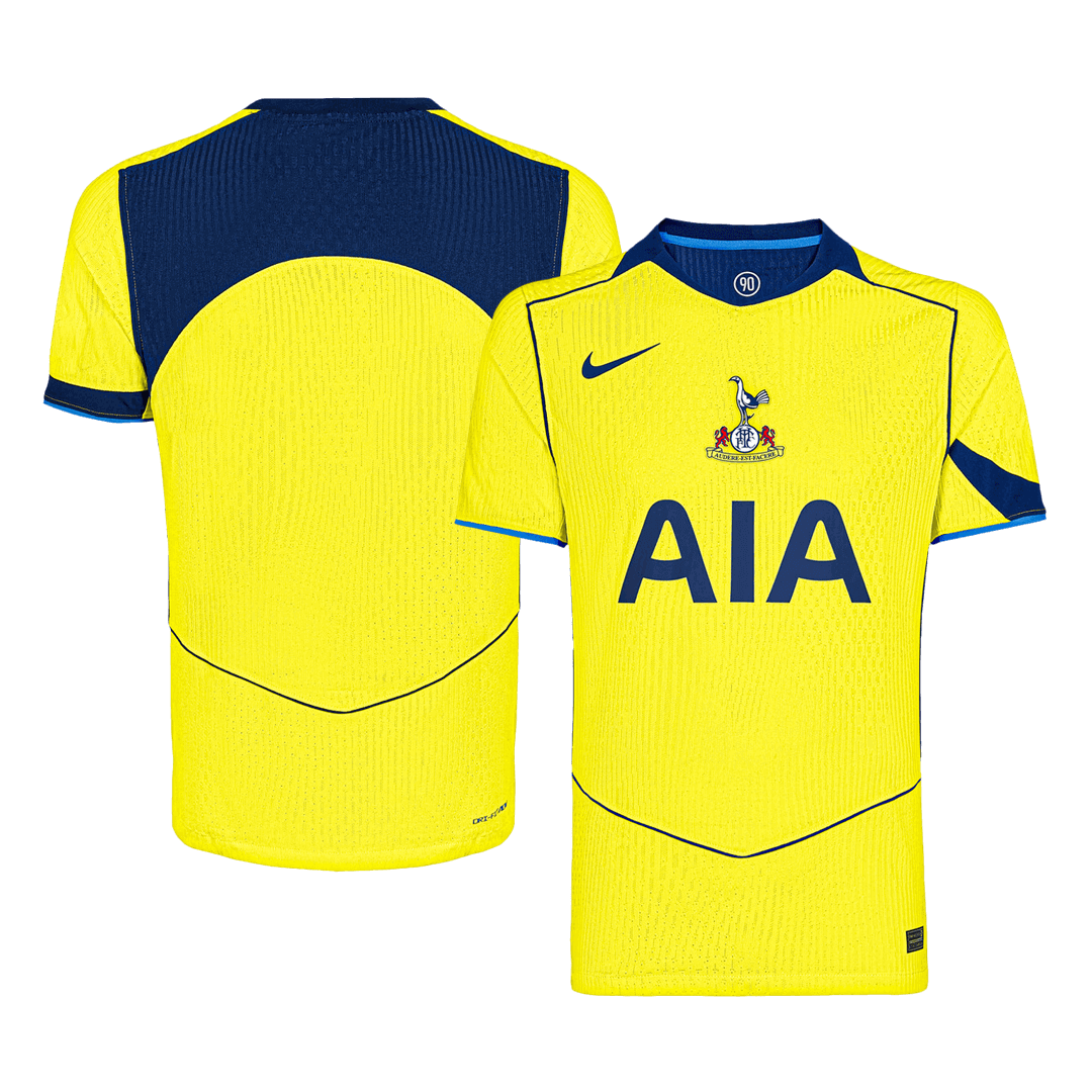 Camiseta de fútbol auténtica del Tottenham Hotspur (3.ª equipación, amarillo, 25/26)