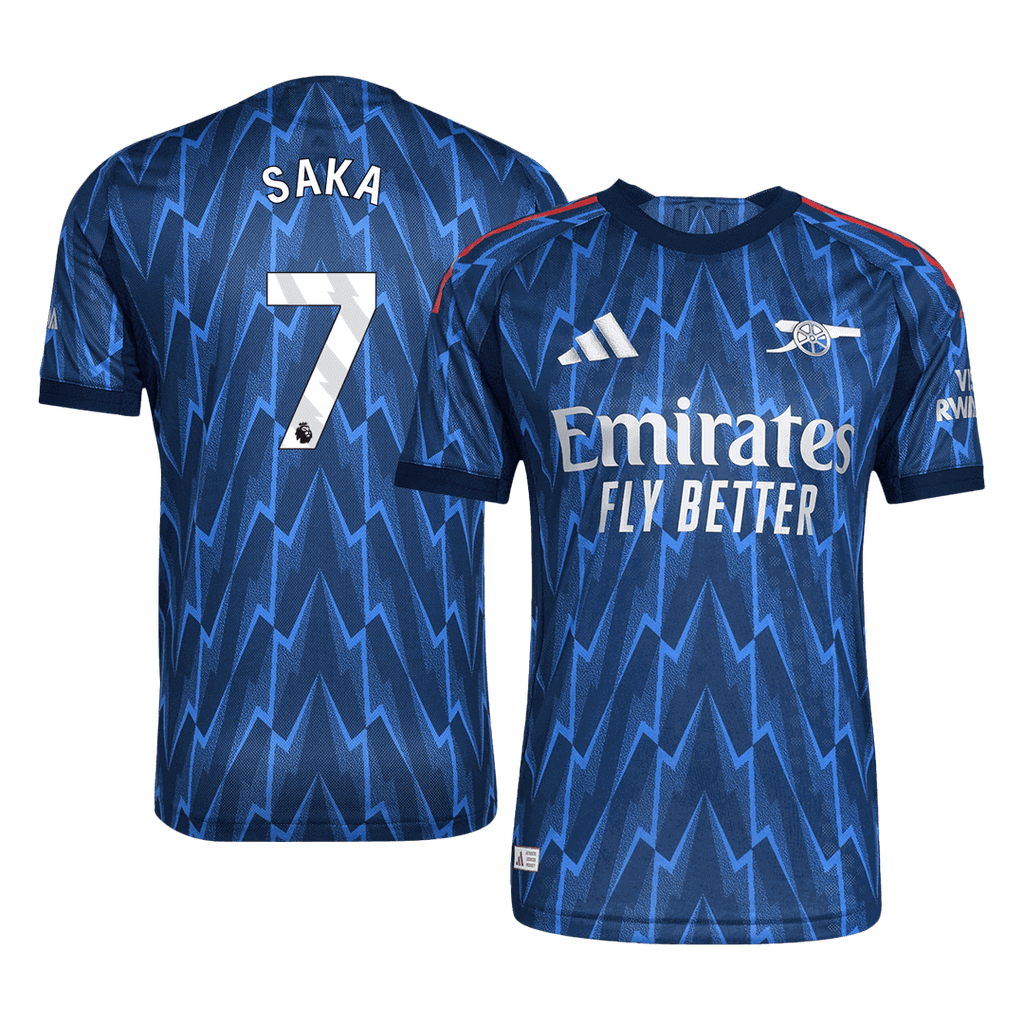 SAKA #7 Authentic Arsenal Away Soccer Jersey 2025/26 Blue - Football Shirt | SmartJerseys | Official Quality