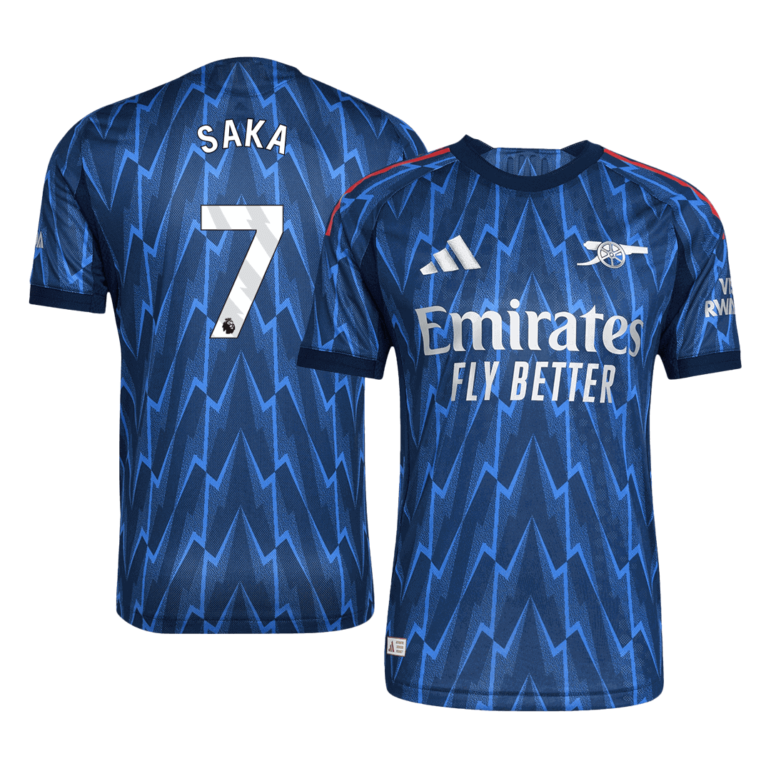 SAKA #7 Authentic Arsenal Away Soccer Jersey 2025/26 Blue - Football Shirt | SmartJerseys | Official Quality