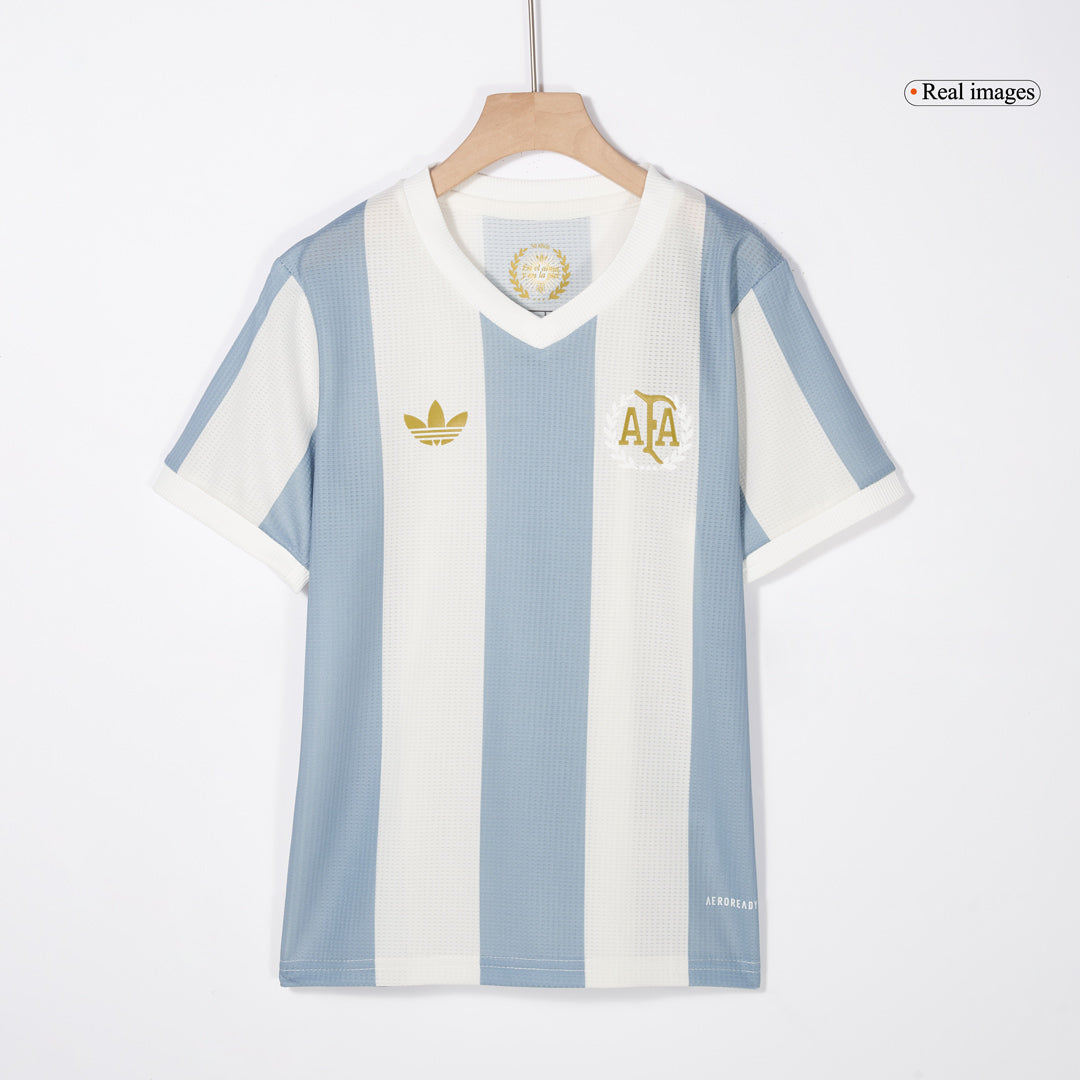 Kit de camiseta de fútbol de Argentina 2024 para niños (camiseta y pantalón corto) - 50.º aniversario