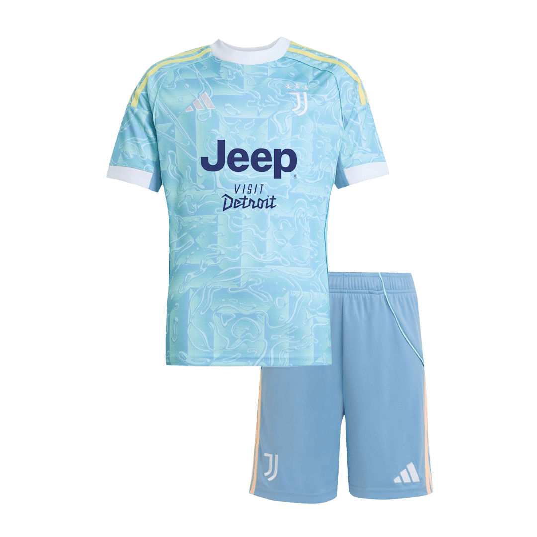 Kid's Juventus Away Soccer Jersey Kit 25/26 Blue - Football Shirt | SmartJerseys | Official Quality