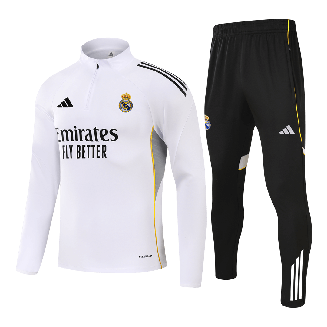 Real Madrid Sweatshirt Kit 2025/26 - White (Top+Pants) - Football Shirt | SmartJerseys | Official Quality