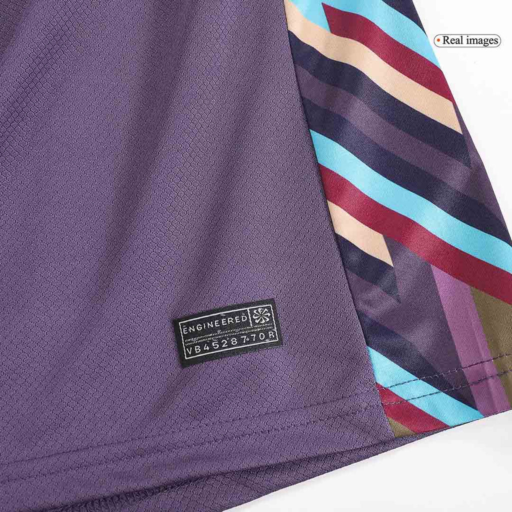 Camiseta de visitante de Inglaterra para la Eurocopa 2024 para niños (camiseta y pantalón corto)