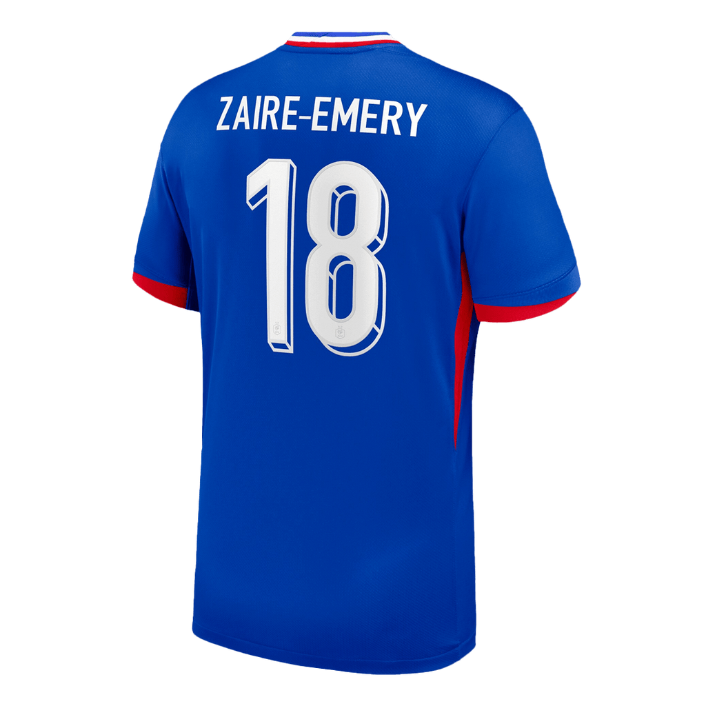 ZAIRE-EMERY n° 18, maillot domicile de l'Euro 2024 de l'équipe de France, bleu 