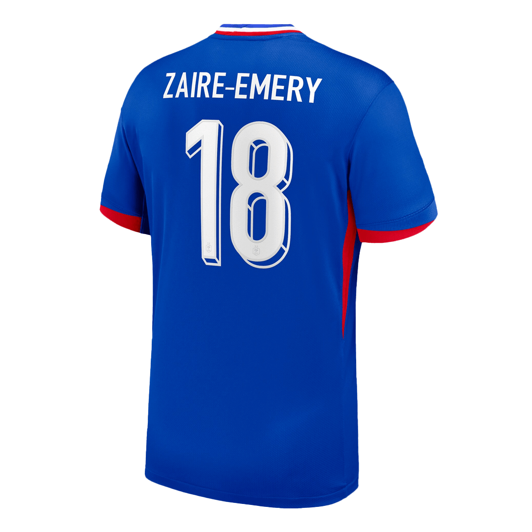 ZAIRE-EMERY n° 18, maillot domicile de l'Euro 2024 de l'équipe de France, bleu 