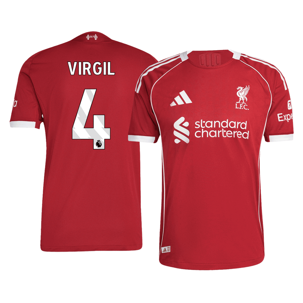 Liverpool VIRGIL #4 Home Soccer Jersey Authentic 2025/26 - Football Shirt | SmartJerseys | Official Quality