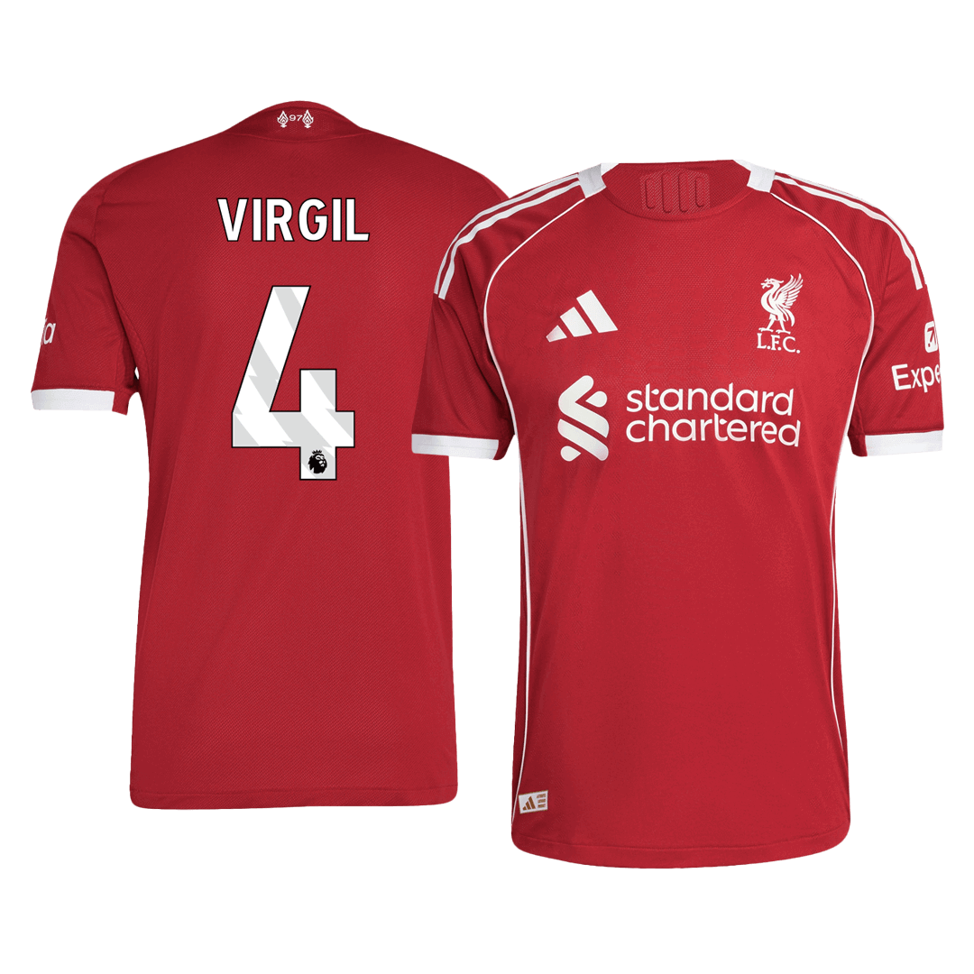 Liverpool VIRGIL #4 Home Soccer Jersey Authentic 2025/26 - Football Shirt | SmartJerseys | Official Quality