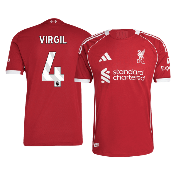 Liverpool VIRGIL #4 Home Soccer Jersey Authentic 2025/26 - Football Shirt | SmartJerseys | Official Quality