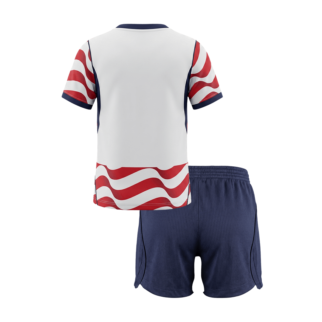Kids USMNT Home Soccer Jersey Kit(Jersey+Shorts) World Cup 2026 Red&White