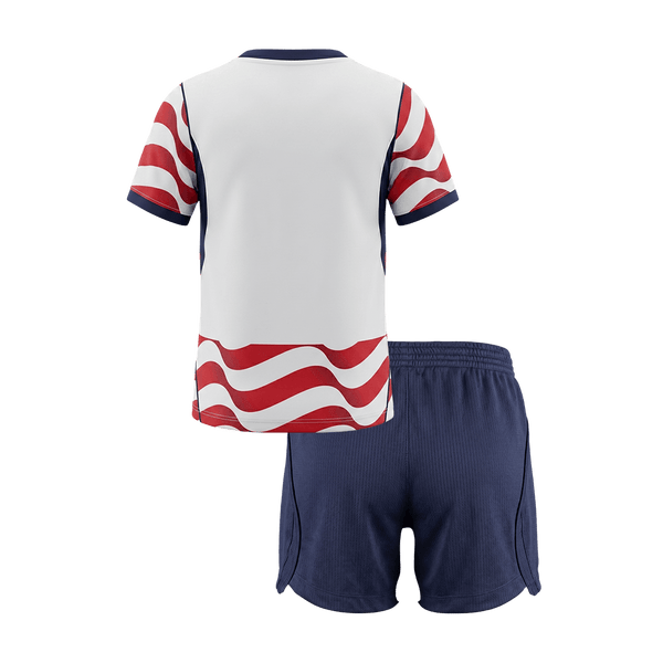 Kids USMNT Home Soccer Jersey Kit(Jersey+Shorts) World Cup 2026 Red&White