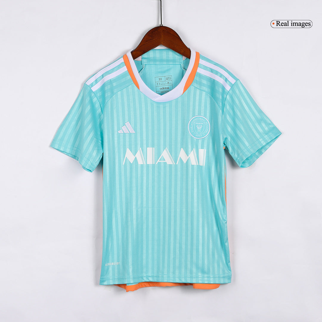 Camiseta de visitante del Inter Miami CF 2024 para niños (camiseta y pantalón corto)