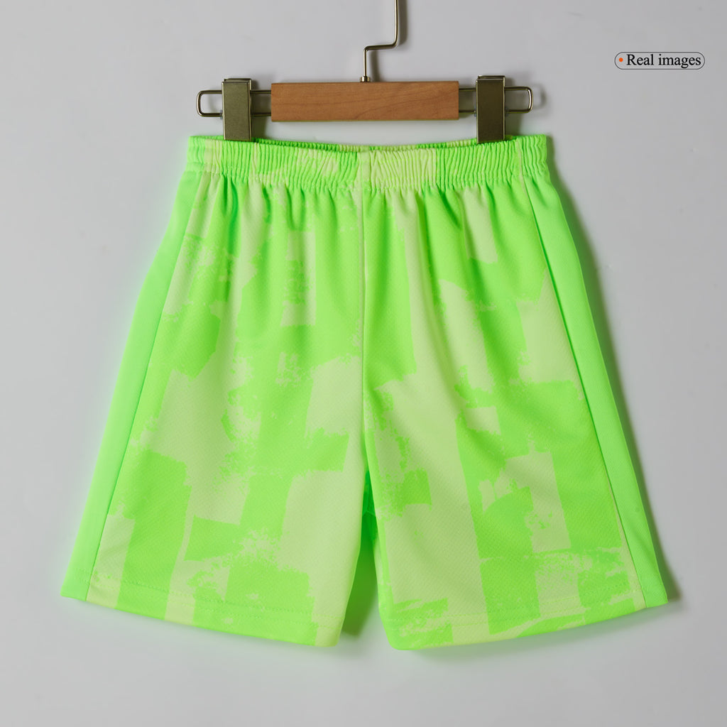 Camiseta de fútbol visitante del Barcelona 2024/25 para niños (camiseta y pantalón corto) - UCL (logotipo de Spotify sin texto)
