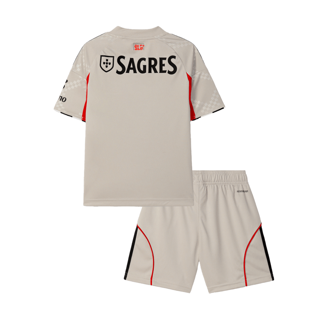 Kid's Benfica Away Soccer Jersey Kit 25/26 Beige