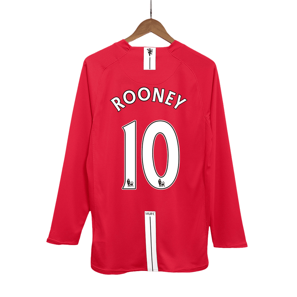 Manchester United ROONEY #10 Home Soccer Jersey Retro 2007/08 - Long Sleeve - Football Shirt | SmartJerseys | Official Quality