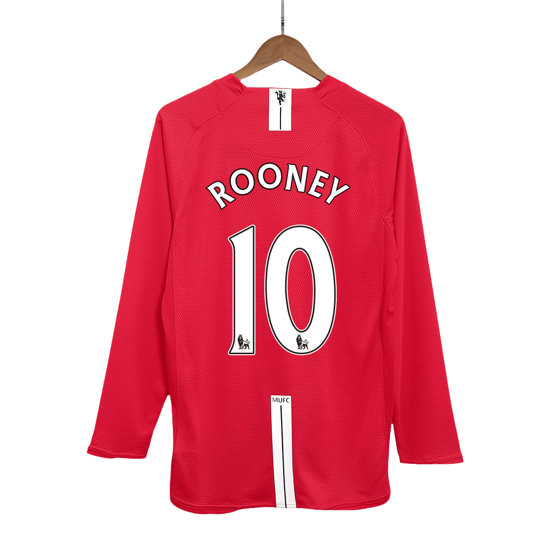 Manchester United ROONEY #10 Home Soccer Jersey Retro 2007/08 - Long Sleeve - Football Shirt | SmartJerseys | Official Quality