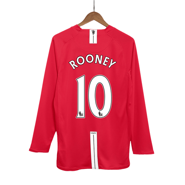 Manchester United ROONEY #10 Home Soccer Jersey Retro 2007/08 - Long Sleeve - Football Shirt | SmartJerseys | Official Quality