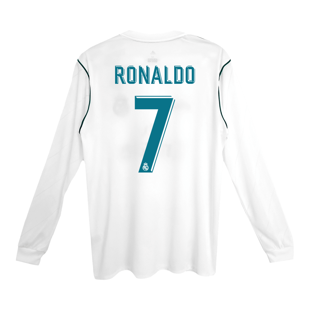 Real Madrid RONALDO #7 Home Jersey Retro 2017/18 - Long Sleeve - Football Shirt | SmartJerseys | Official Quality