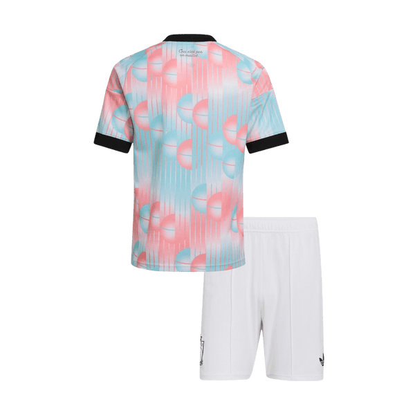 Kid's Belgium Away Soccer Jersey Kit(Jersey+Shorts) World Cup 2026 Blue&Pink