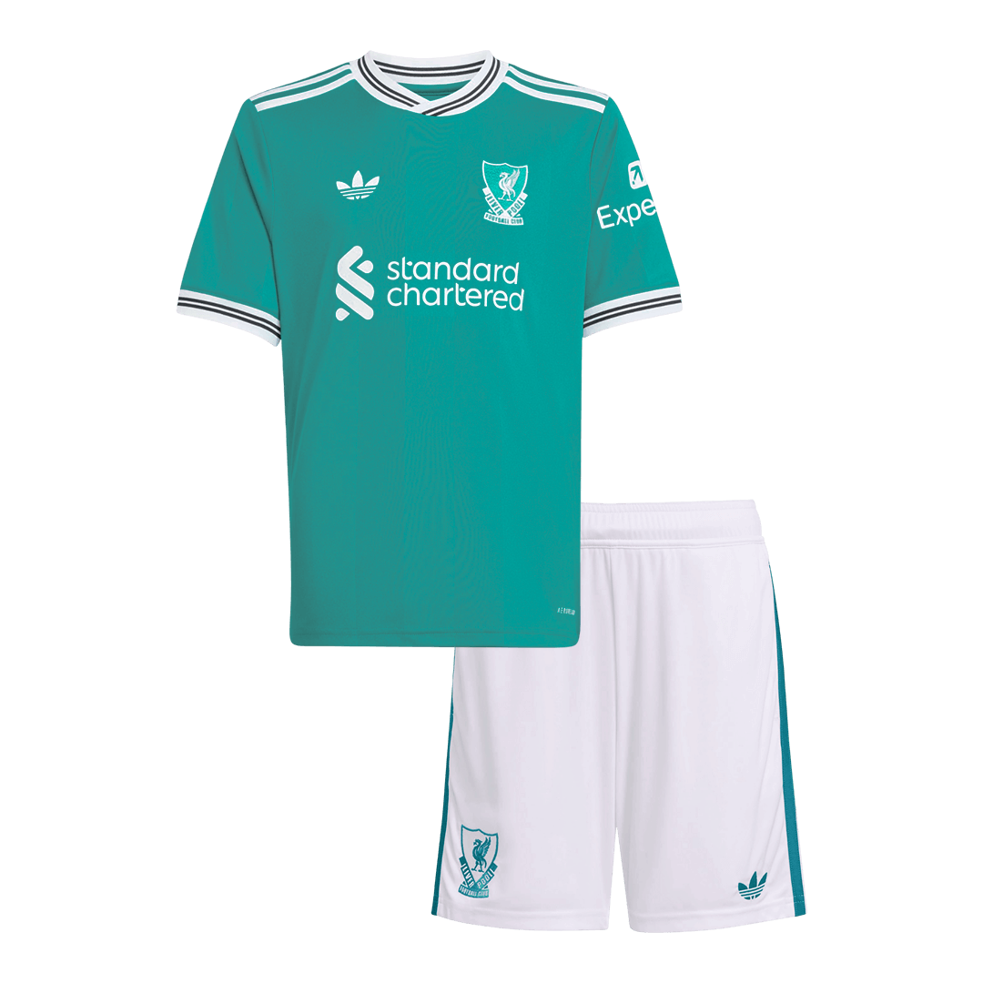 Kid's Liverpool Third Kit(Jersey+Shorts) 25/26 Green - Football Shirt | SmartJerseys | Official Quality