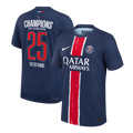 PSG CHAMPIONS #25 Home Soccer Jersey Authentic 2024/25 Navy - CHAMPIONS OF EUROPE - Football Shirt | SmartJerseys | Official Quality