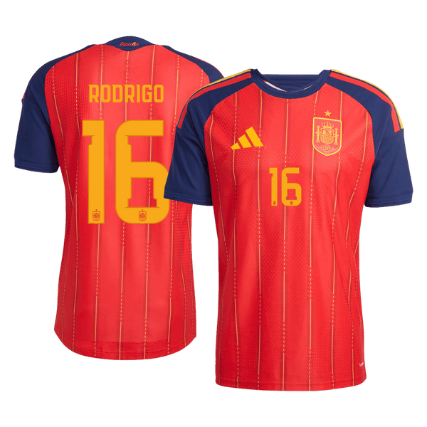 RODRIGO #16 Men Player Version Spain Home Soccer Jersey World Cup 2026 Red - red front view - SmartJerseys