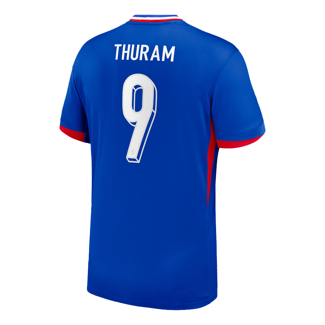 THURAM #9 Maillot domicile de l'Euro 2024 de l'équipe de France Bleu 