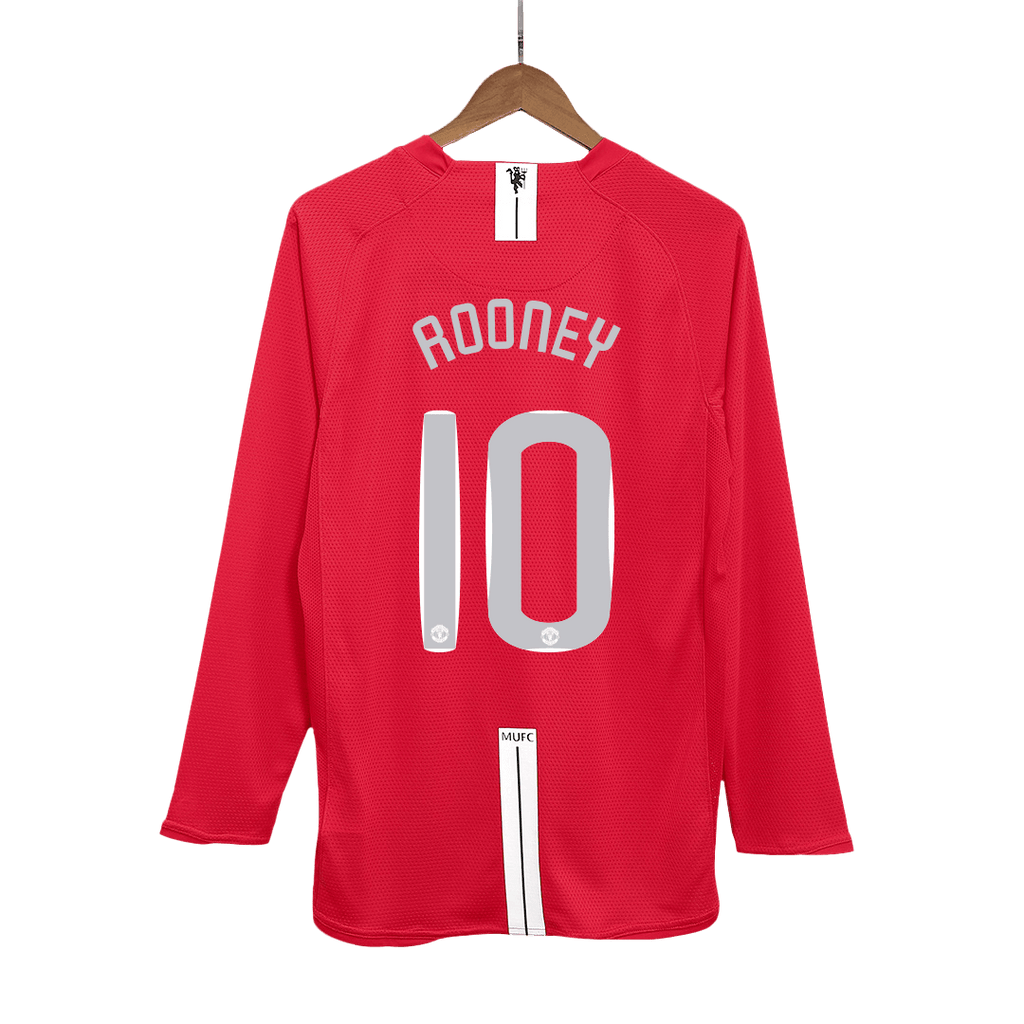 Manchester United ROONEY #10 Home Soccer Jersey Retro 2007/08 - Long Sleeve (UCL Final) - Football Shirt | SmartJerseys | Official Quality