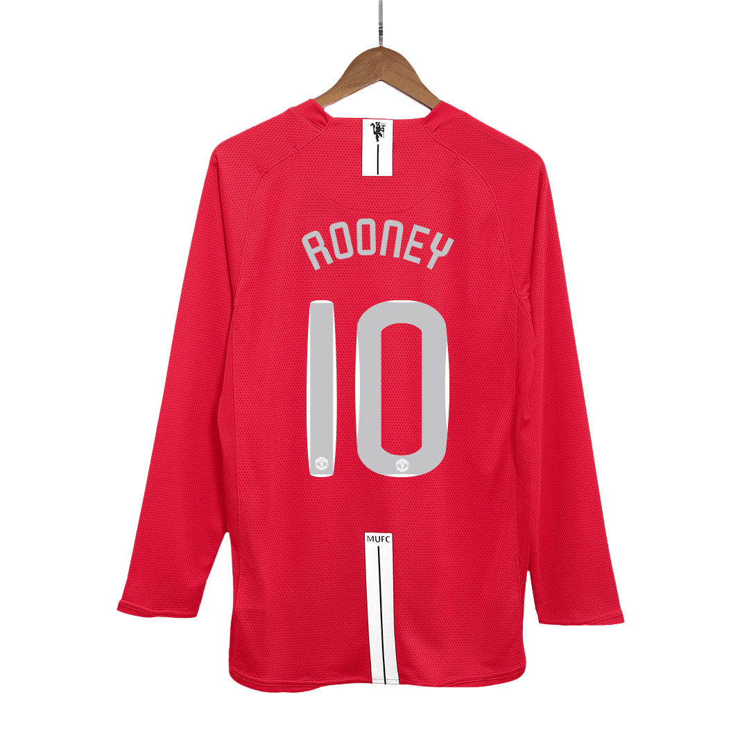 Manchester United ROONEY #10 Home Soccer Jersey Retro 2007/08 - Long Sleeve (UCL Final) - Football Shirt | SmartJerseys | Official Quality