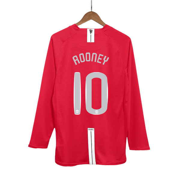 Manchester United ROONEY #10 Home Soccer Jersey Retro 2007/08 - Long Sleeve (UCL Final) - Football Shirt | SmartJerseys | Official Quality