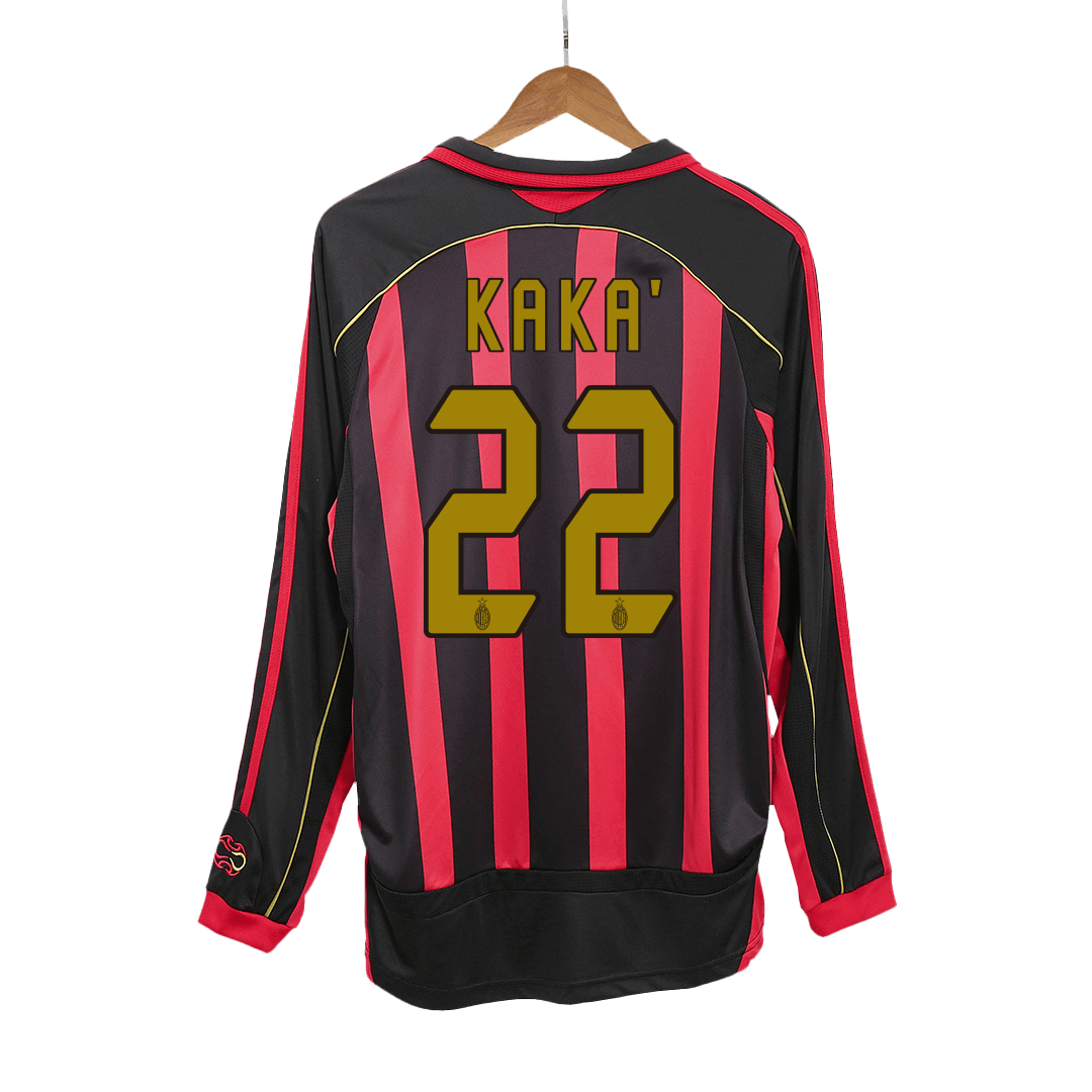 AC Milan KAKA' #22 Home Jersey Retro 2006/07 - Long Sleeve - Football Shirt | SmartJerseys | Official Quality