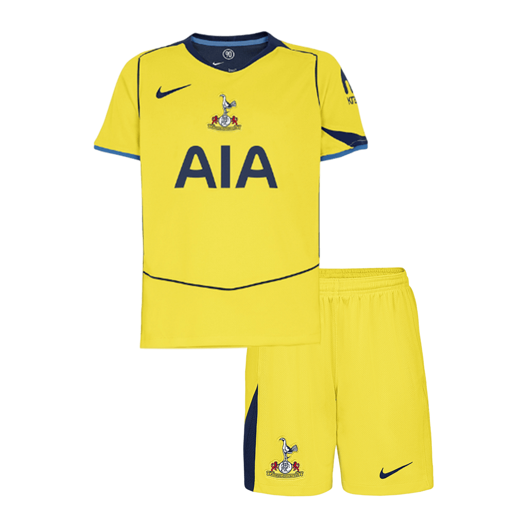Kid's Tottenham Hotspur Third Soccer Jersey Kit(Jersey+Shorts) 25/26 Yellow - Football Shirt | SmartJerseys | Official Quality