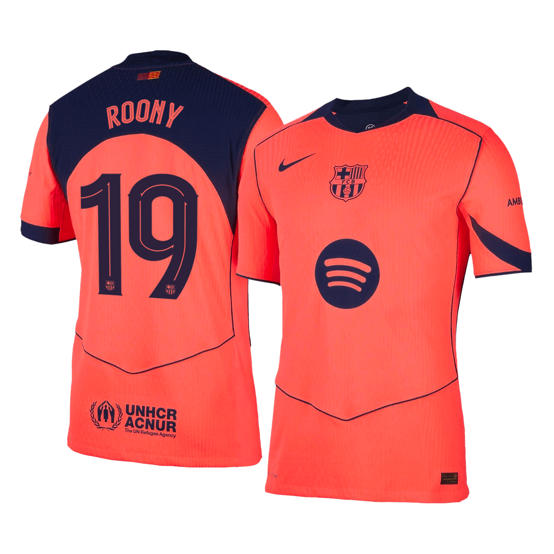 ROONY #19 Authentic Barcelona Third Away Soccer Jersey 25/26 Orange- UCL - Football Shirt | SmartJerseys | Official Quality