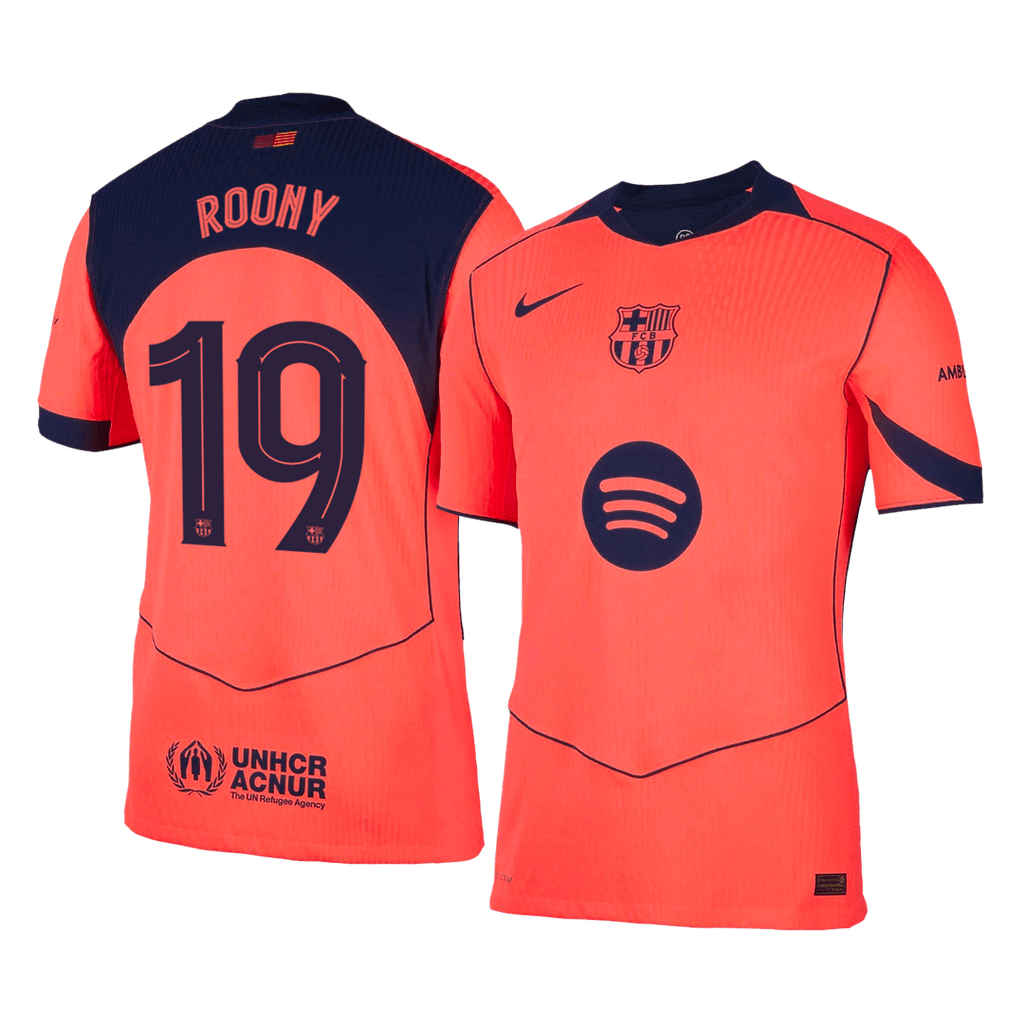 ROONY #19 Authentic Barcelona Third Away Soccer Jersey 25/26 Orange- UCL - Football Shirt | SmartJerseys | Official Quality
