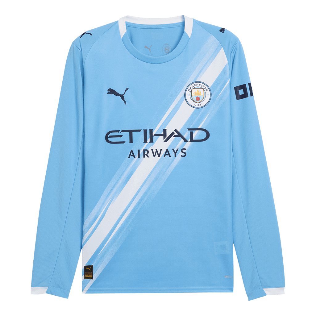Manchester City Long Sleeve Home Soccer Jersey 2025/26 - Football Shirt | SmartJerseys | Official Quality