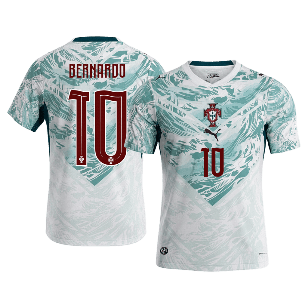 BERNARDO #10 Portugal Away Soccer Jersey World Cup 2026 White&Green