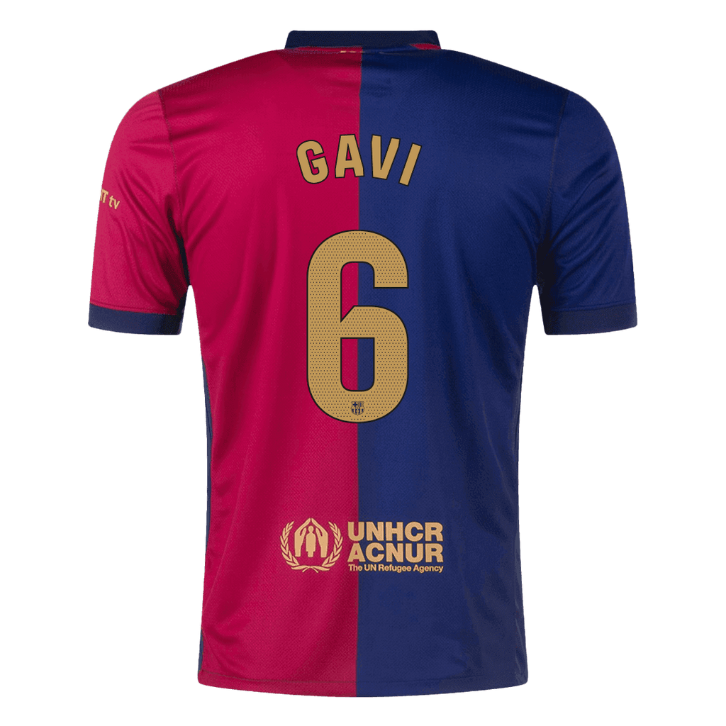 Barcelona GAVI #6 Home Jersey 2024/25 - Spotify Logo Without Text