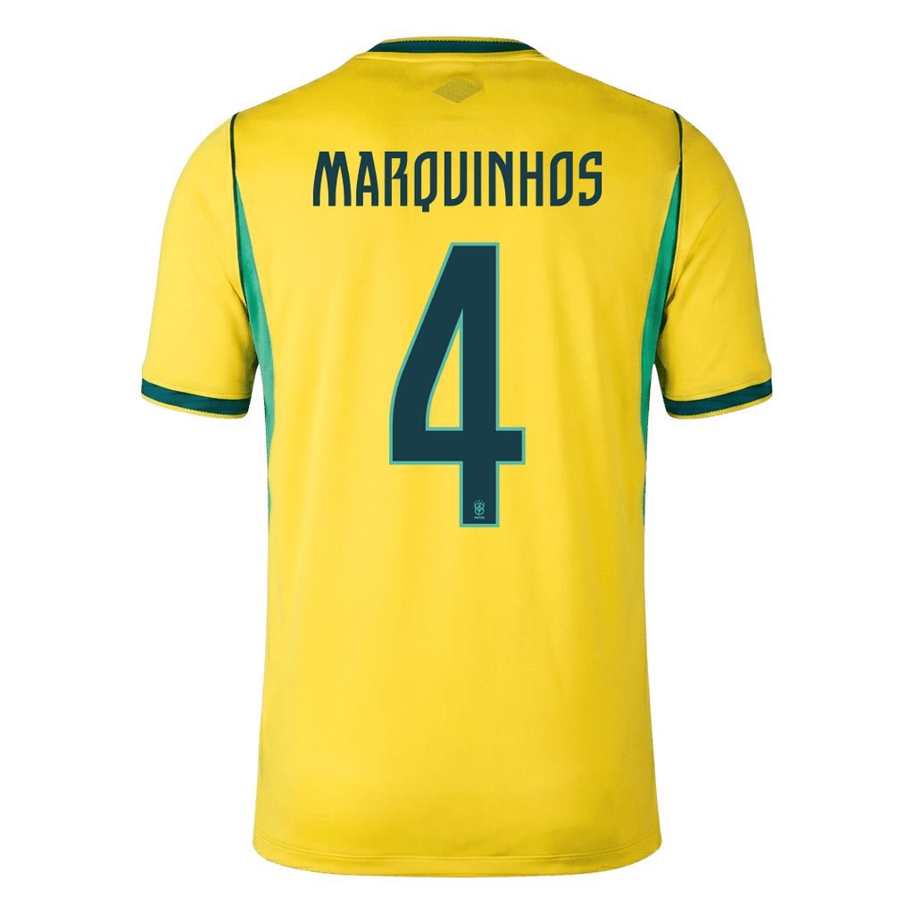 MARQUINHOS #4 Brazil Home Soccer Jersey World Cup 2026 Yellow
