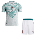 Portugal Away Soccer Jersey Kit (Jersey+Shorts) World Cup 2026 White&Green