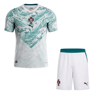 Portugal Away Soccer Jersey Kit (Jersey+Shorts) World Cup 2026 White&Green