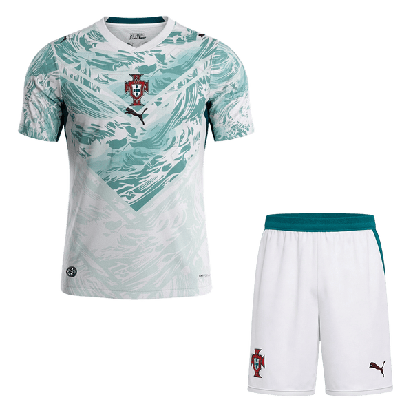 Portugal Away Soccer Jersey Kit (Jersey+Shorts) World Cup 2026 White&Green