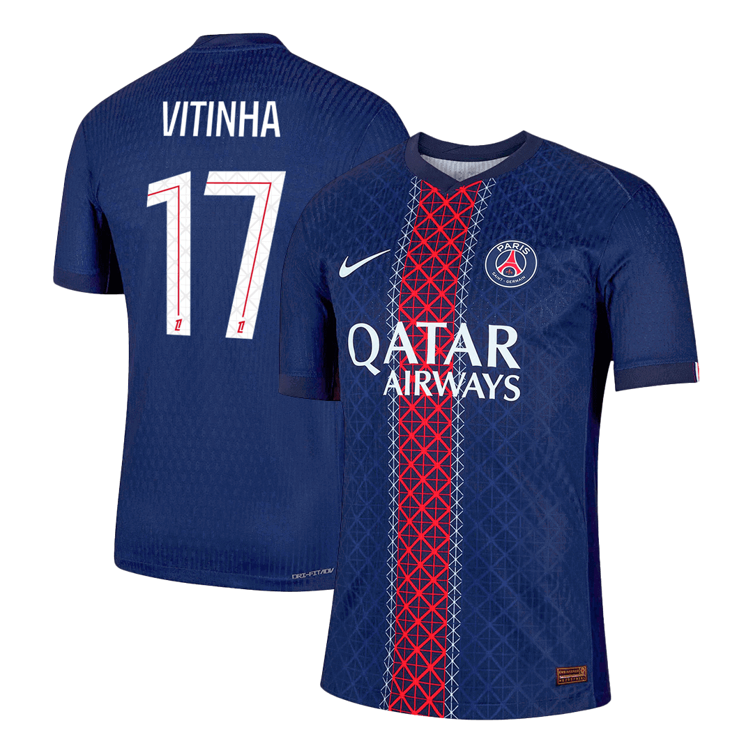 VITINHA #17 Authentic PSG Home Soccer Jersey 2025/26 Navy - Football Shirt | SmartJerseys | Official Quality