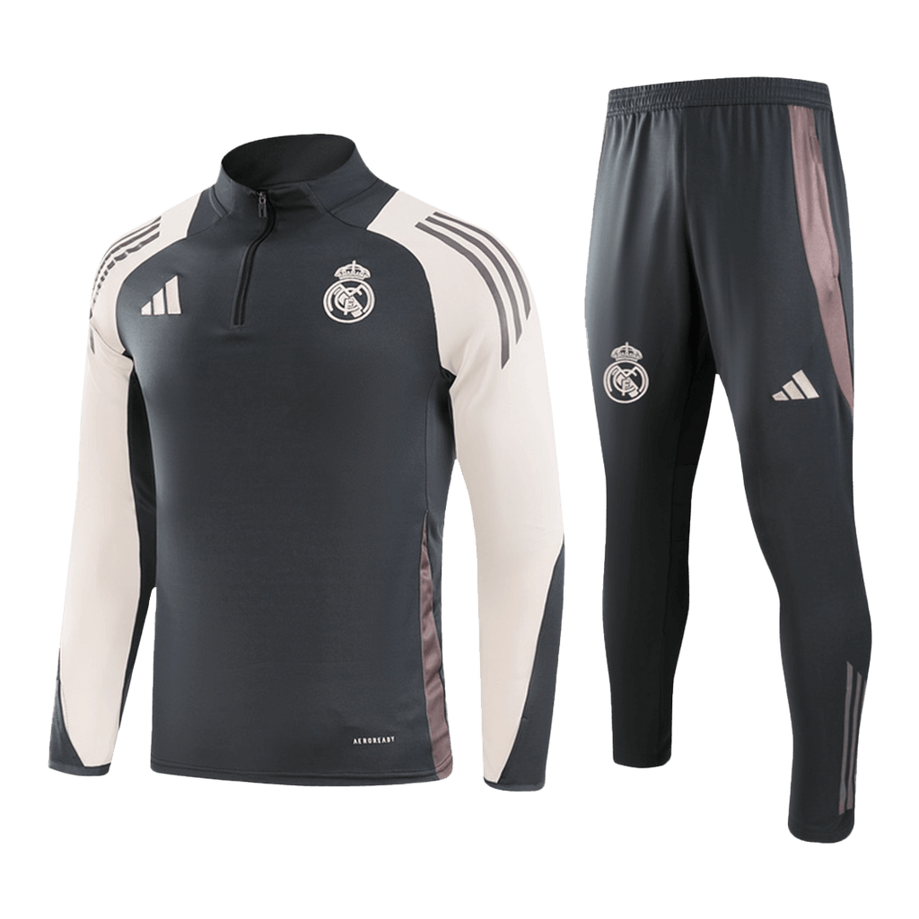 Real Madrid Sweatshirt Kit 2024/25 - Gray (Top+Pants) - Football Shirt | SmartJerseys | Official Quality
