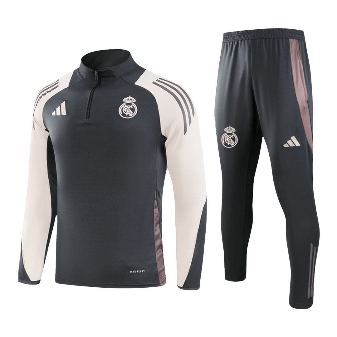 Real Madrid Sweatshirt Kit 2024/25 - Gray (Top+Pants) - Football Shirt | SmartJerseys | Official Quality