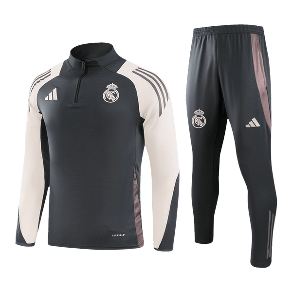 Real Madrid Sweatshirt Kit 2024/25 - Gray (Top+Pants) - Football Shirt | SmartJerseys | Official Quality