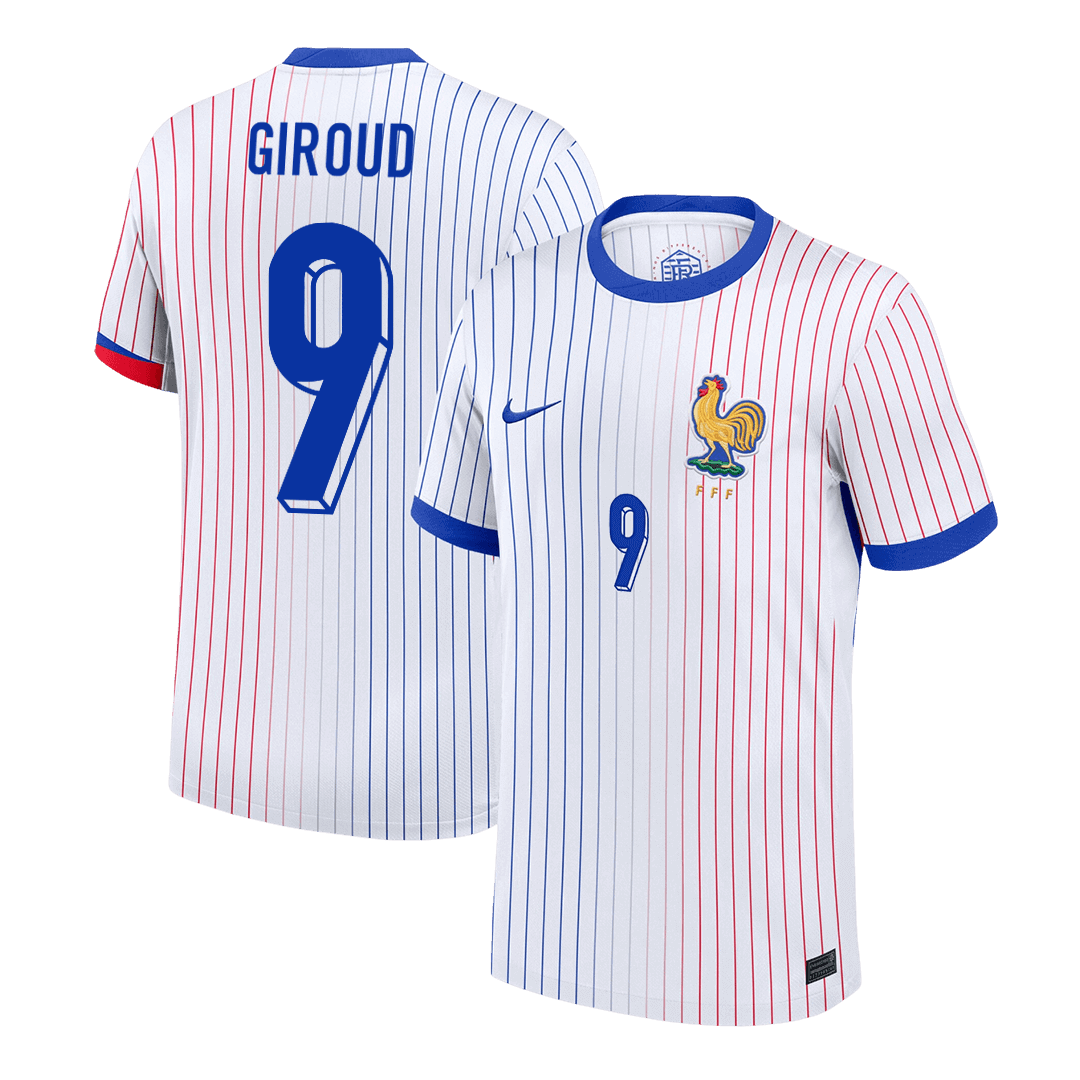 GIROUD #9 France Euro Away Soccer Jersey 2024 White - Football Shirt | SmartJerseys | Official Quality