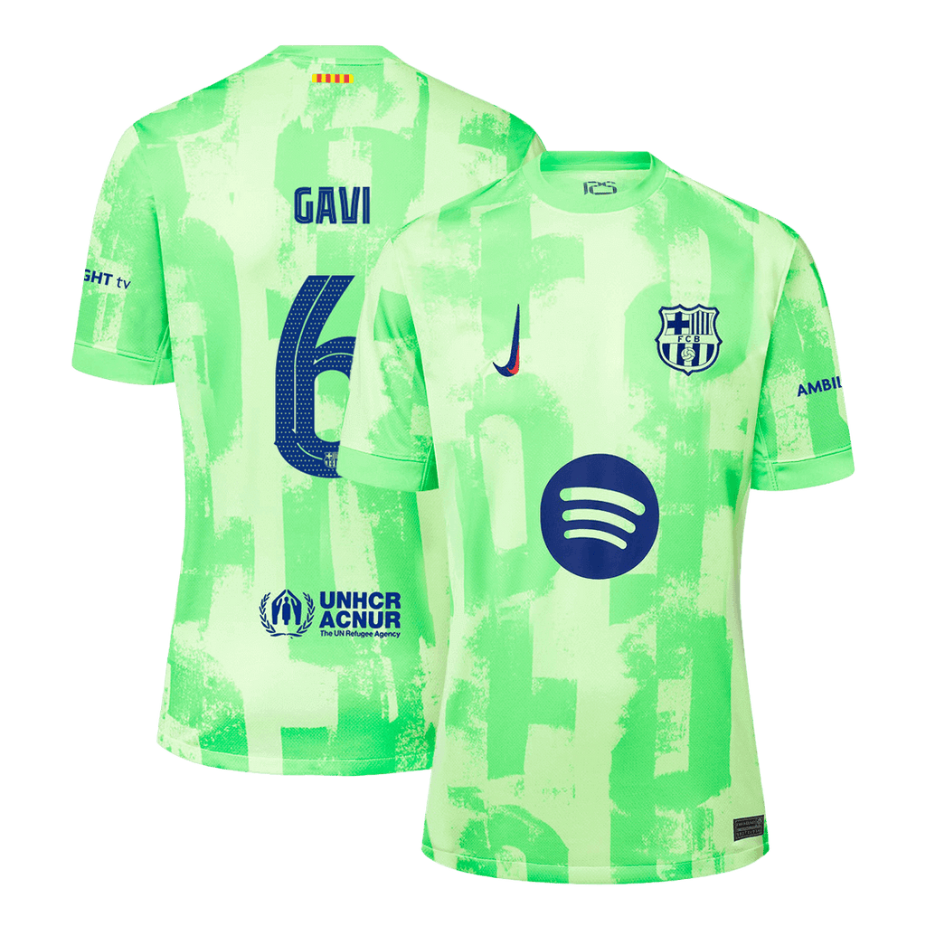 Barcelona GAVI #6 Third Away Jersey 2024/25 - UCL（Spotify Logo Without Text） - Football Shirt | SmartJerseys | Official Quality