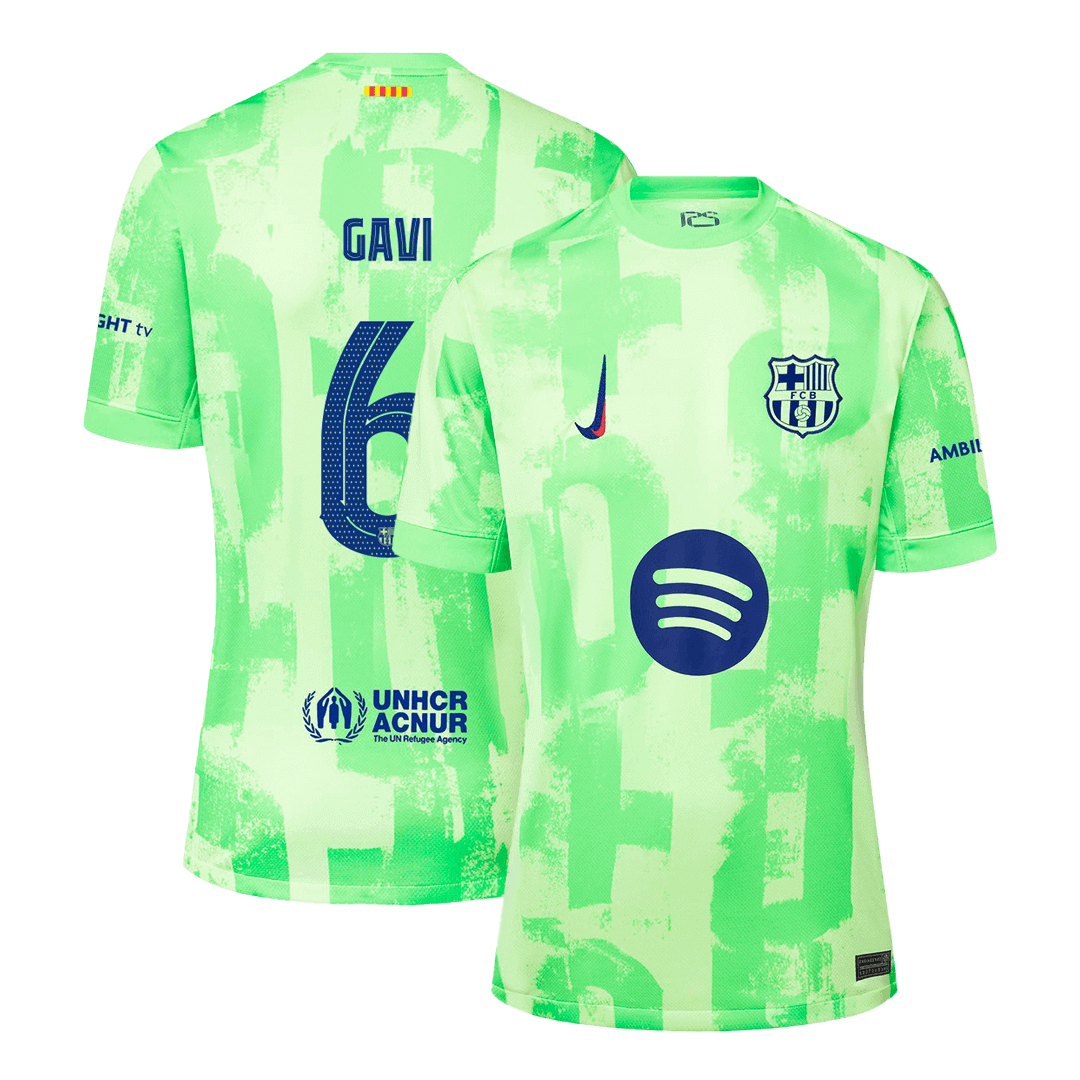 Barcelona GAVI #6 Third Away Jersey 2024/25 - UCL（Spotify Logo Without Text） - Football Shirt | SmartJerseys | Official Quality