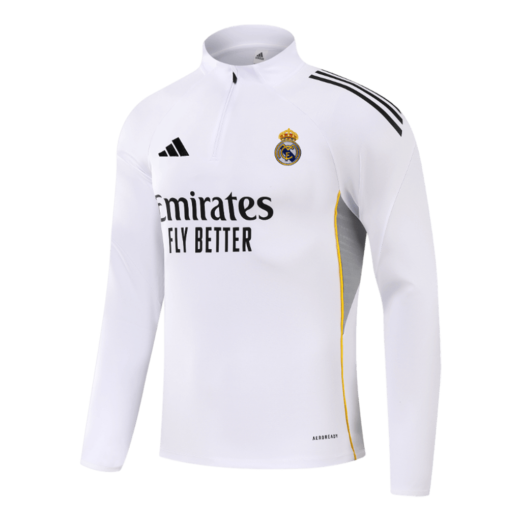 Ensemble sweat-shirt zippé Real Madrid pour enfant (haut + pantalon) 25/26 blanc