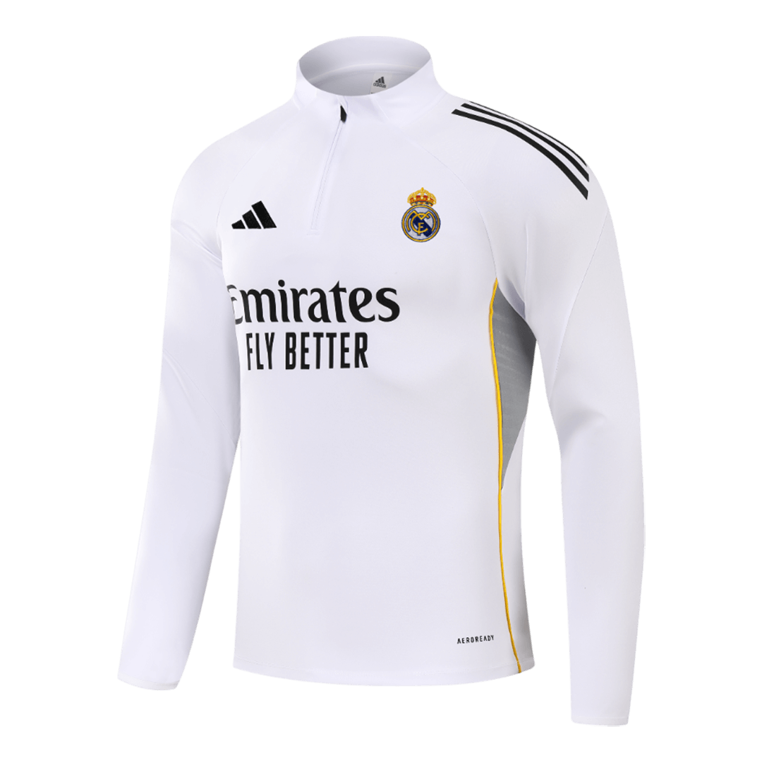 Ensemble sweat-shirt zippé Real Madrid pour enfant (haut + pantalon) 25/26 blanc
